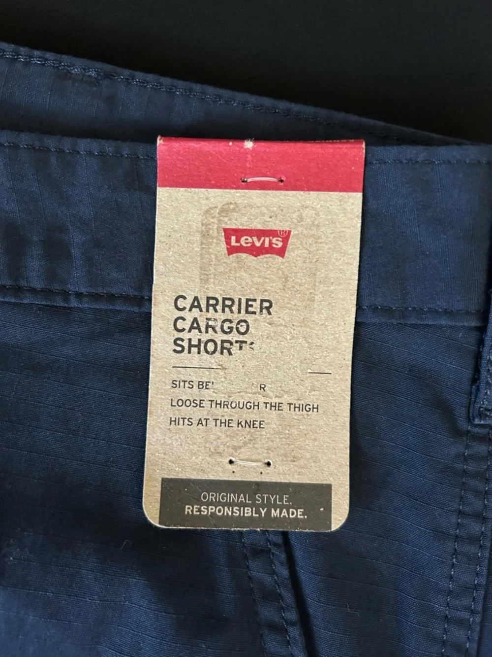 Levi's Cargo Shorts Big Men's Size 50 Blue Twill Cotton Loose Fit